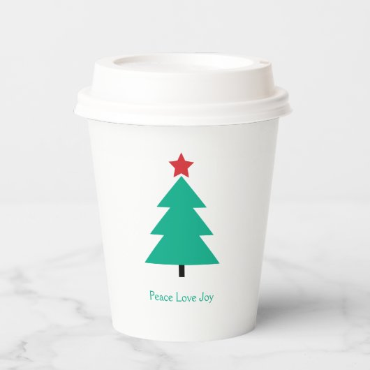 クリスマスツリーのカスタマイズ可能な休日 紙コップ (正面)