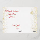 クリスマスツリーのカスタマイズ可能な挨拶 箔シーズンポストカード (裏面)