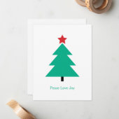 クリスマスツリーのカスタマイズ ノートカード (正面/裏面インサイチュ)