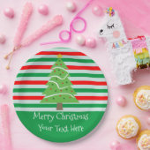 クリスマスツリーのカスタムなプレートはとの縞で飾ります ペーパープレート (パーティー)