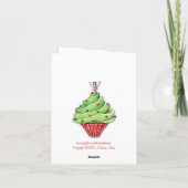 クリスマスツリーのカップケーキありがとうノートカード サンキューカード (裏面)