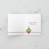 クリスマスツリーのカップケーキありがとうノートカード サンキューカード (内部)