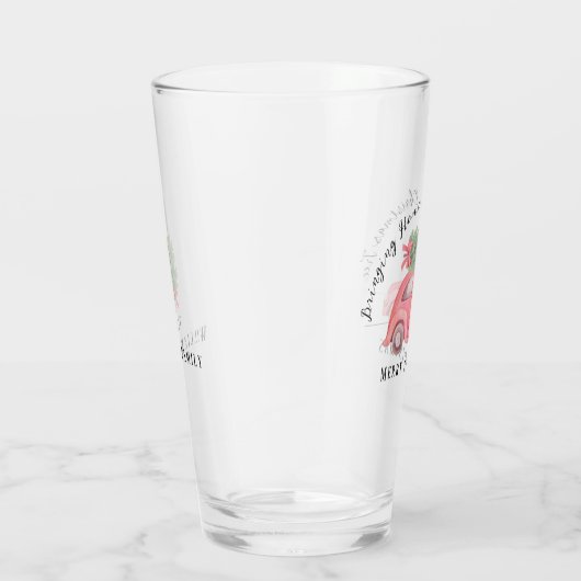 クリスマスツリーのガラスのタンブラーを家に持ち帰る タンブラーグラス (右)