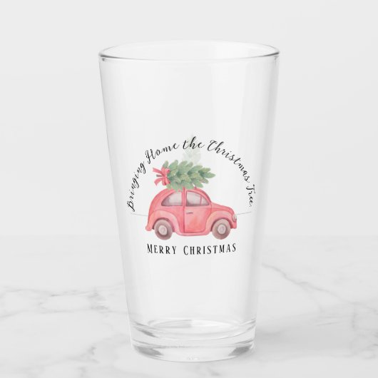 クリスマスツリーのガラスのタンブラーを家に持ち帰る タンブラーグラス (正面)