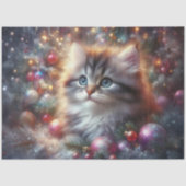 クリスマスツリーのキティちゃんのデコパージュ 薄葉紙 (正面)