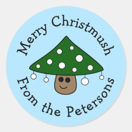 クリスマスツリーのキノコのシール ラウンドシール