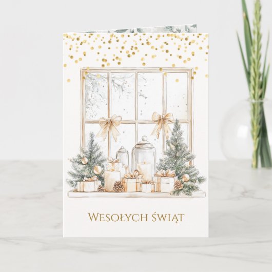 クリスマスツリーのキャンドル松コーン磨きクリスマス シーズンカード (正面)