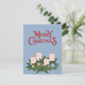 クリスマスツリーのキャンドル シーズンカード (スタンド正面)