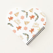 クリスマスツリーのクッキーを使用したクリスマスパターン ノートブック (裏面)