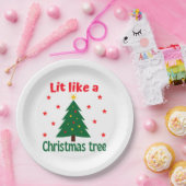 クリスマスツリーのクリスマスのように点灯する ペーパープレート (パーティー)