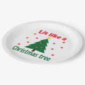 クリスマスツリーのクリスマスのように点灯する ペーパープレート (アングル)