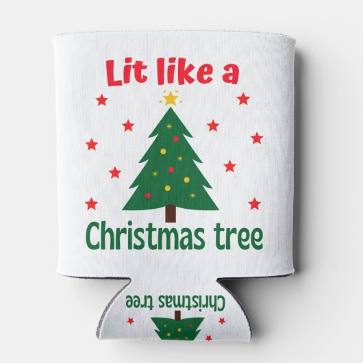 クリスマスツリーのクリスマスのように点灯する 缶クーラー (裏面)