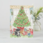 クリスマスツリーのクリスマスカードの下 招待状 (スタンド正面)