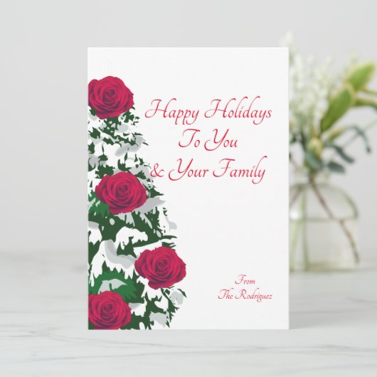 クリスマスツリーのクリスマスカード 招待状 (スタンド正面)