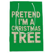 クリスマスツリーのクリスマスコスチュームのフリ ミディアムペーパーバッグ (正面)