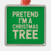 クリスマスツリーのクリスマスコスチュームのフリ メタルオーナメント (正面)