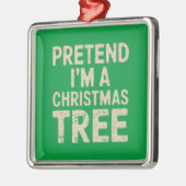 クリスマスツリーのクリスマスコスチュームのフリ メタルオーナメント (左)