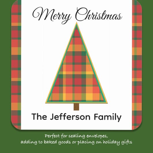 クリスマスツリーのクリスマスシール スクエアシール