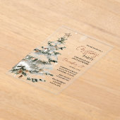 「クリスマスツリーのクリスマスパーティー | フェスティバル休日 アクリル招待状