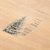 「クリスマスツリーのクリスマスパーティー | フェスティバル休日 アクリル招待状 (レイダウン)