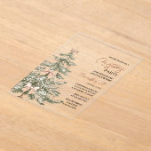 「クリスマスツリーのクリスマスパーティー | フェスティバル休日 アクリル招待状 (レイダウン)