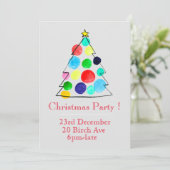 クリスマスツリーのクリスマスパーティ招待状 招待状 (スタンド正面)