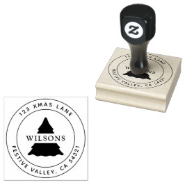 クリスマスツリーのクリスマスホリデーアドレス ラバースタンプ