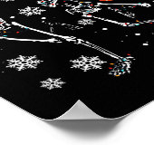 クリスマスツリーのクリスマスライトクリスマススケルトンダンク ポスター (角)