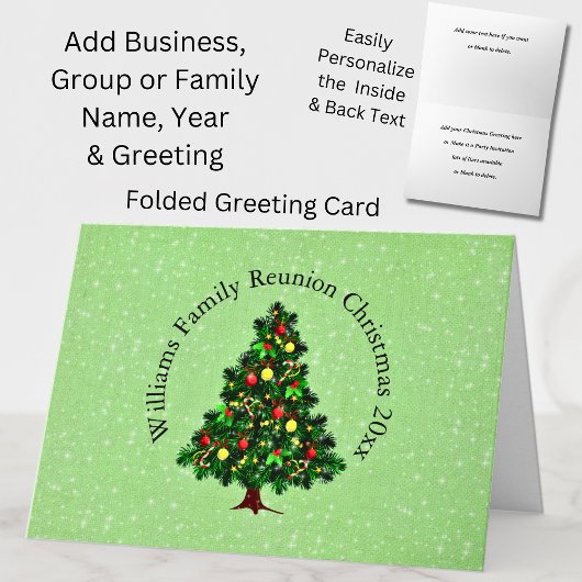 クリスマスツリーのグリーティングに一致する名前の変更文字 カード