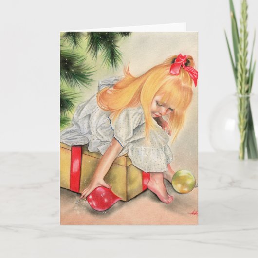クリスマスツリーのグリーティングカードの下のギフト シーズンカード (正面)