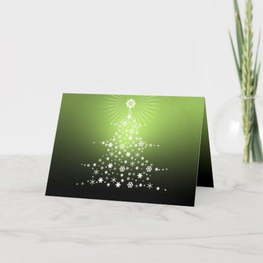 クリスマスツリーのグリーティングカード/緑 シーズンカード (正面)