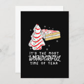 クリスマスツリーのケーキそれは最も素晴らしい時間だ 招待状 (正面/裏面)