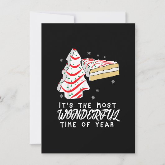 クリスマスツリーのケーキそれは最も素晴らしい時間だ 招待状 (正面)