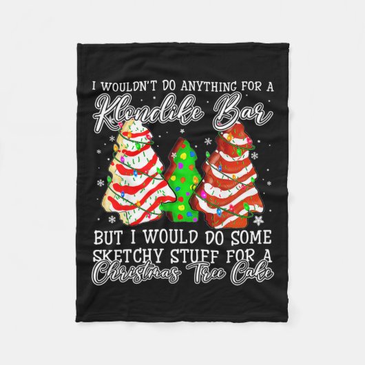 クリスマスツリーのケーキのデビーのための串気な物 フリースブランケット (正面)
