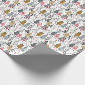 クリスマスツリーのコラージュの包装紙 ラッピングペーパー (角)