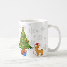 クリスマスツリーのコーギーのマグ コーヒーマグカップ