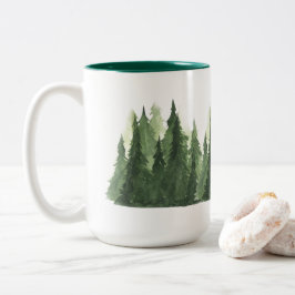 クリスマスツリーのコーヒーマグ ツートーンマグカップ