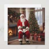 クリスマスツリーのサンタクロース シーズンカード (正面/裏面)