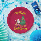 クリスマスツリーのサンタクロース ペーパープレート (パーティー)