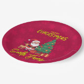 クリスマスツリーのサンタクロース ペーパープレート (アングル)
