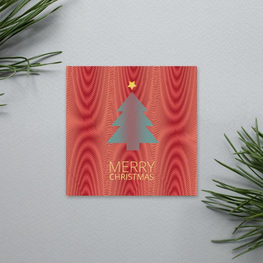 クリスマスツリーのシンプルな赤と緑のストライプ トリッピー