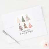 クリスマスツリーのシール ラウンドシール (封筒)