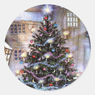 クリスマスツリーのシール ラウンドシール