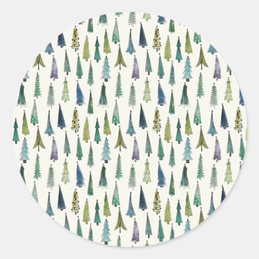 クリスマスツリーのシール ラウンドシール (正面)