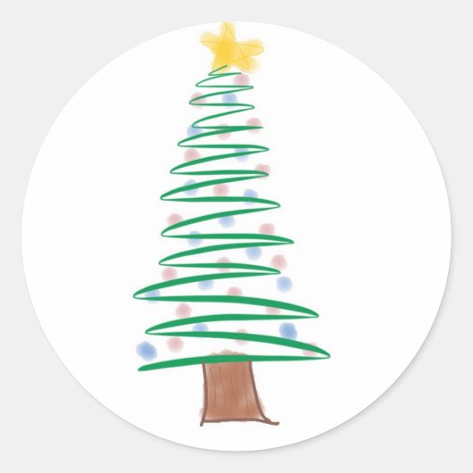 クリスマスツリーのシール ラウンドシール (正面)
