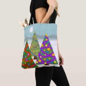 クリスマスツリーのシーントート トートバッグ (クローズアップ)