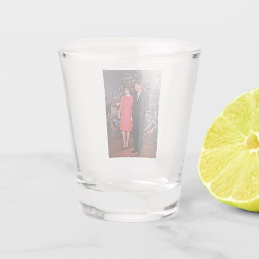 クリスマスツリーのジョン・ケネディ&ジャクリーン会長 ショットグラス (裏面)