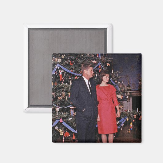 クリスマスツリーのジョン・ケネディ&ジャクリーン会長 マグネット (正面/裏面)