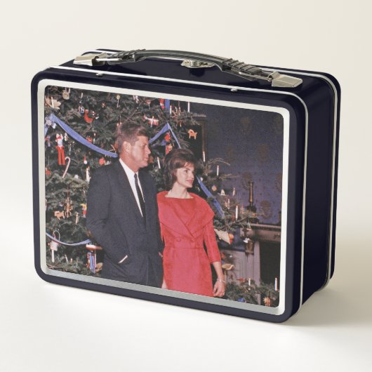 クリスマスツリーのジョン・ケネディ&ジャクリーン会長 メタルランチボックス (裏面)