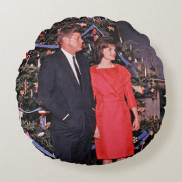 クリスマスツリーのジョン・ケネディ&ジャクリーン会長 ラウンドクッション